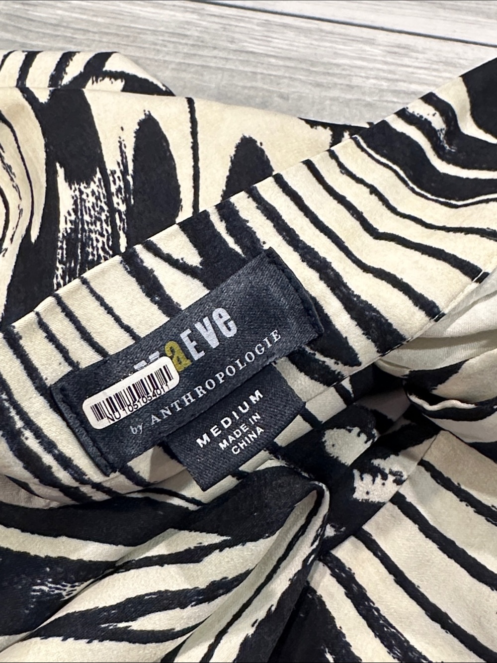 Anthropologie Maeve Sz Medium Black and White Abstract Tie-Wrap Midi Skirt - Picture 5 of 8